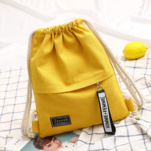 Load image into Gallery viewer, 1PC New Fashion Canvas School Bags Drawstring Backpack Bag Portable Casual
