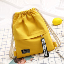 Load image into Gallery viewer, 1PC New Fashion Canvas School Bags Drawstring Backpack Bag Portable Casual