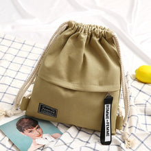 Load image into Gallery viewer, 1PC New Fashion Canvas School Bags Drawstring Backpack Bag Portable Casual